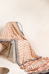 Organic Natural dye hand block printed Mul Cotton saree