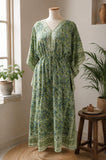 Handblock Printed Mul Cotton Long Kaftan