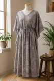 Handblock Printed Mul Cotton Long Kaftan