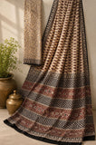 Organic Natural dye hand block printed Mul Cotton saree