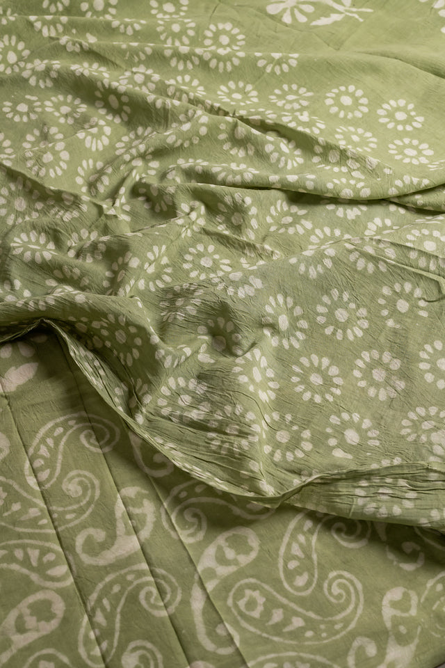 Organic Natural dye hand block printed Mul Cotton saree