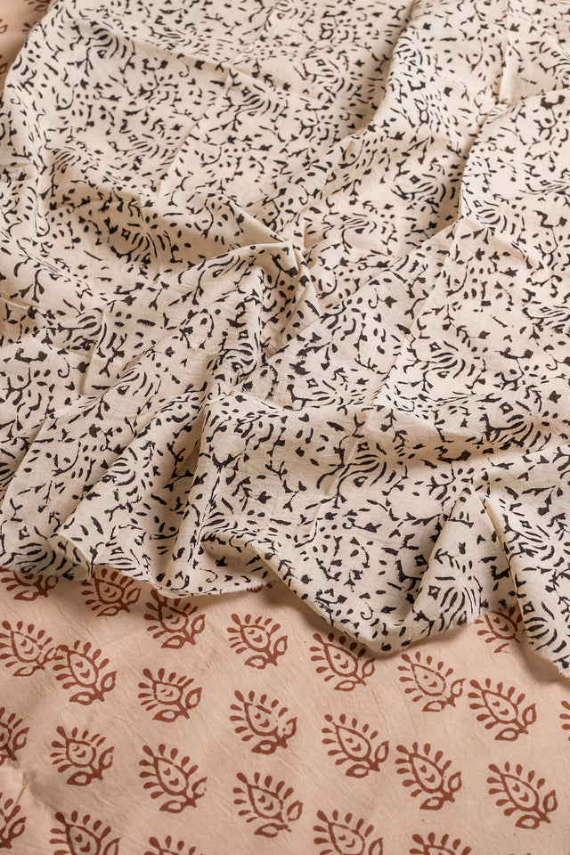 Organic Natural dye hand block printed Mul Cotton saree