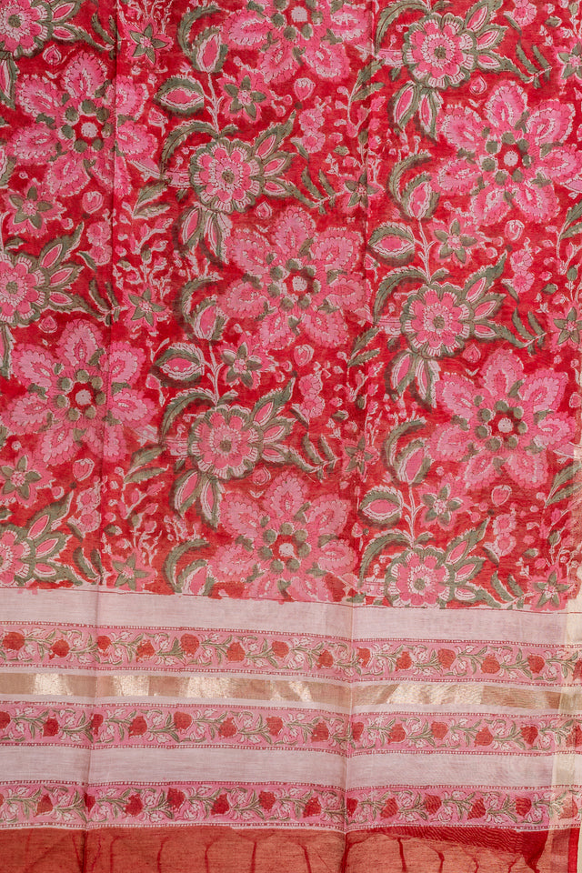 Hand Block Printed Chanderi Silk Dupatta