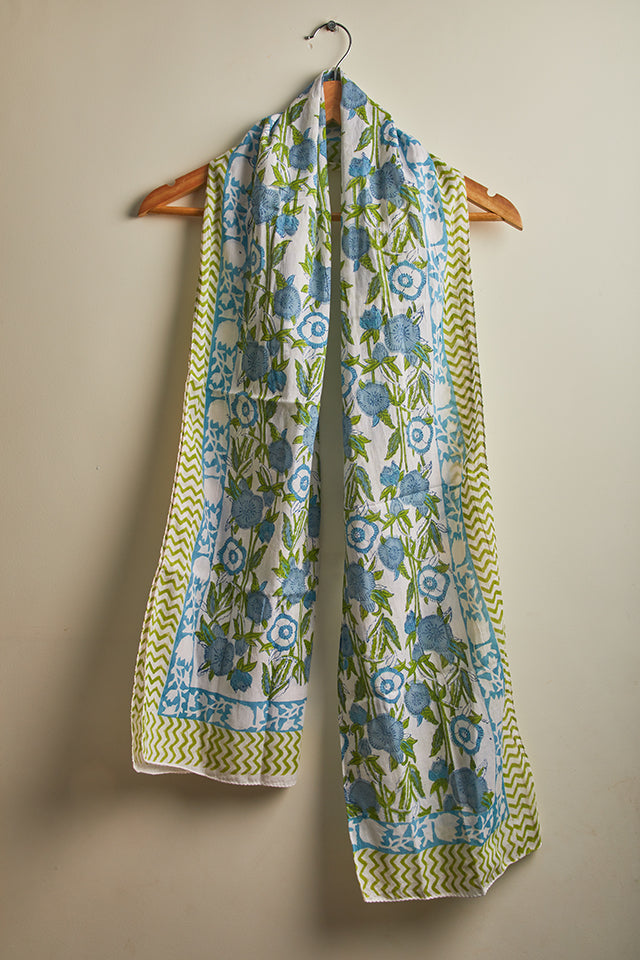 Sanganeri Mul Cotton Stole/Scarf