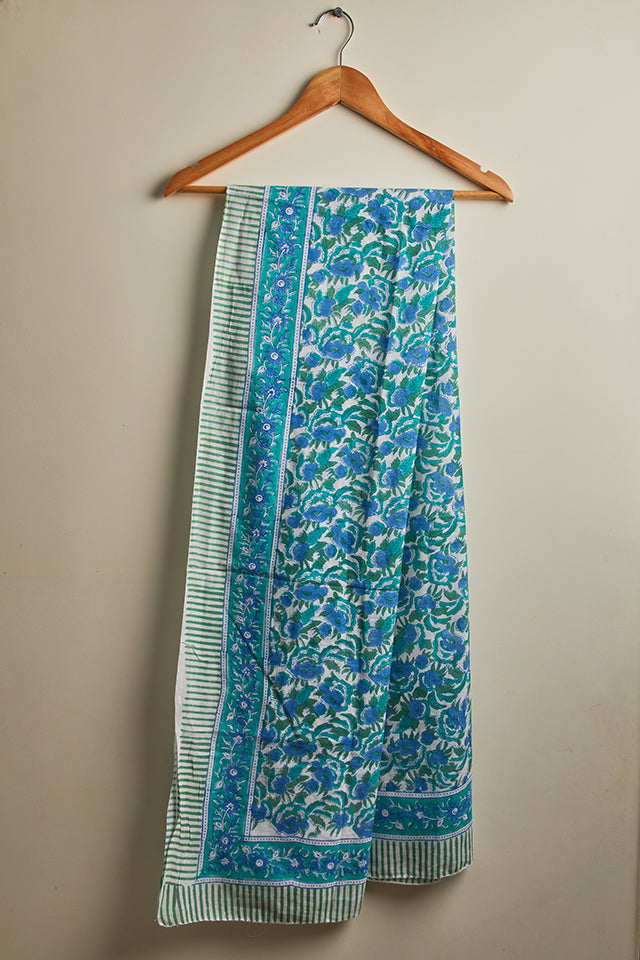 Sanganeri Mul Cotton Stole  Long