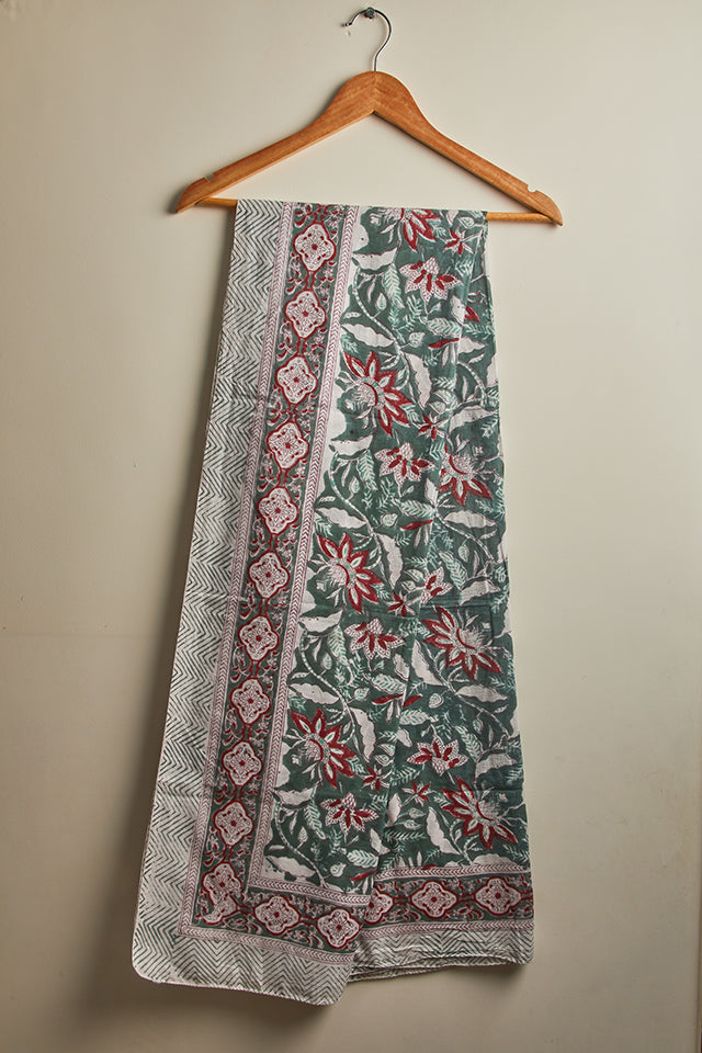 Sanganeri Mul Cotton Stole  Long