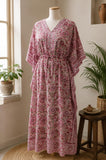 Handblock Printed Mul Cotton Long Kaftan
