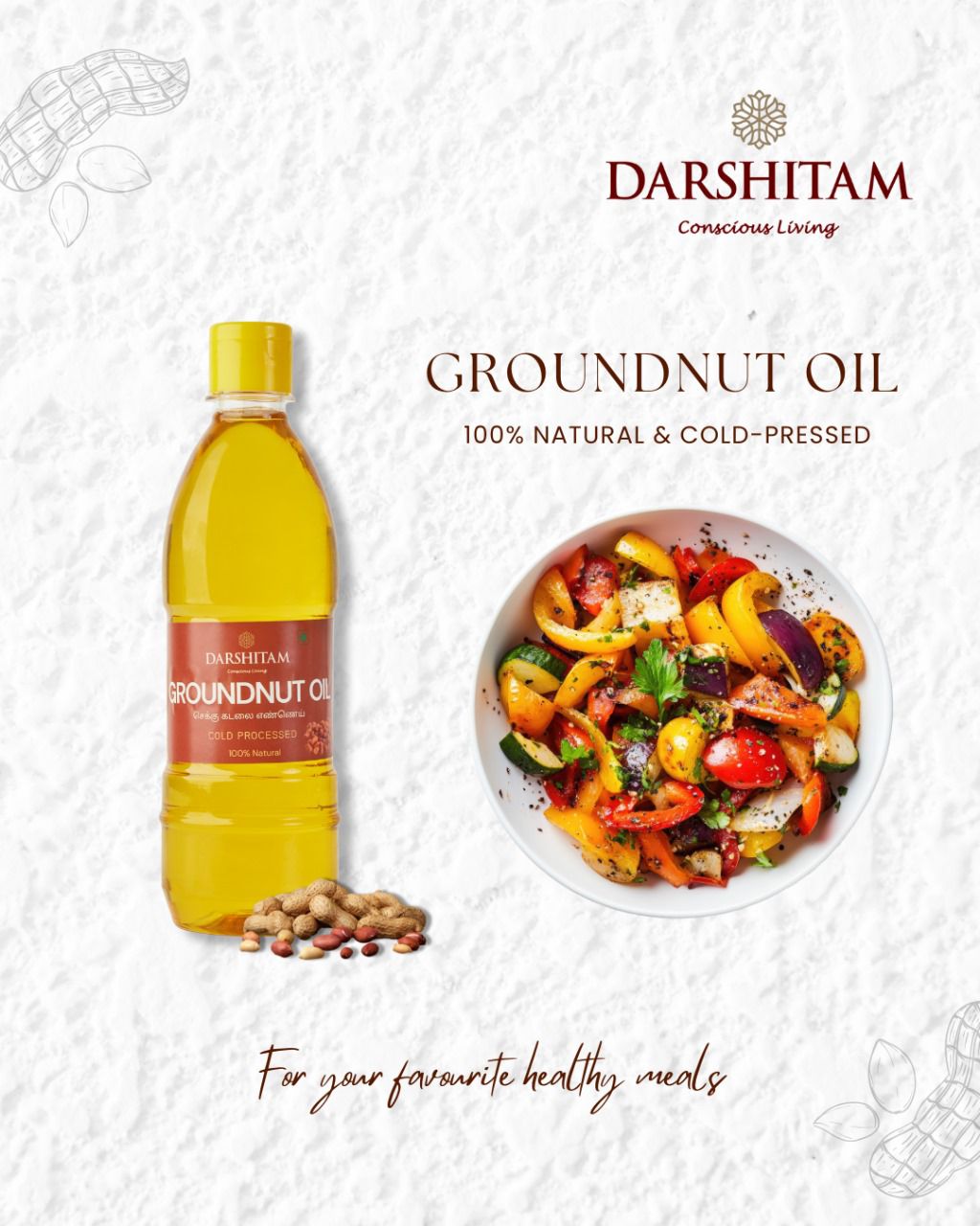 Cold Pressed Groundnut Oil - 500ml
